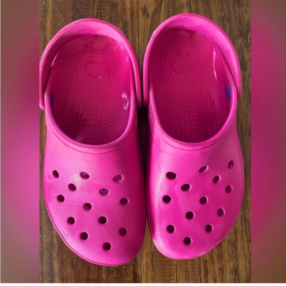 Vibrant Pink Perforated Clogs